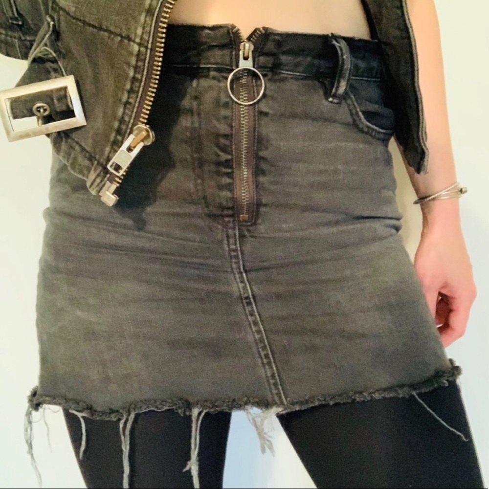 All Saints denim mini skirt sz 0 ⭐️ Rocker  🎸  ⭐️